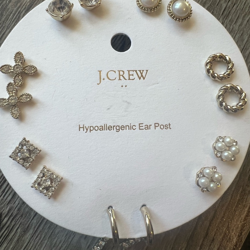 J. Crew gold tone and Pearl Earring Set